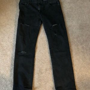 Black ripped jeans